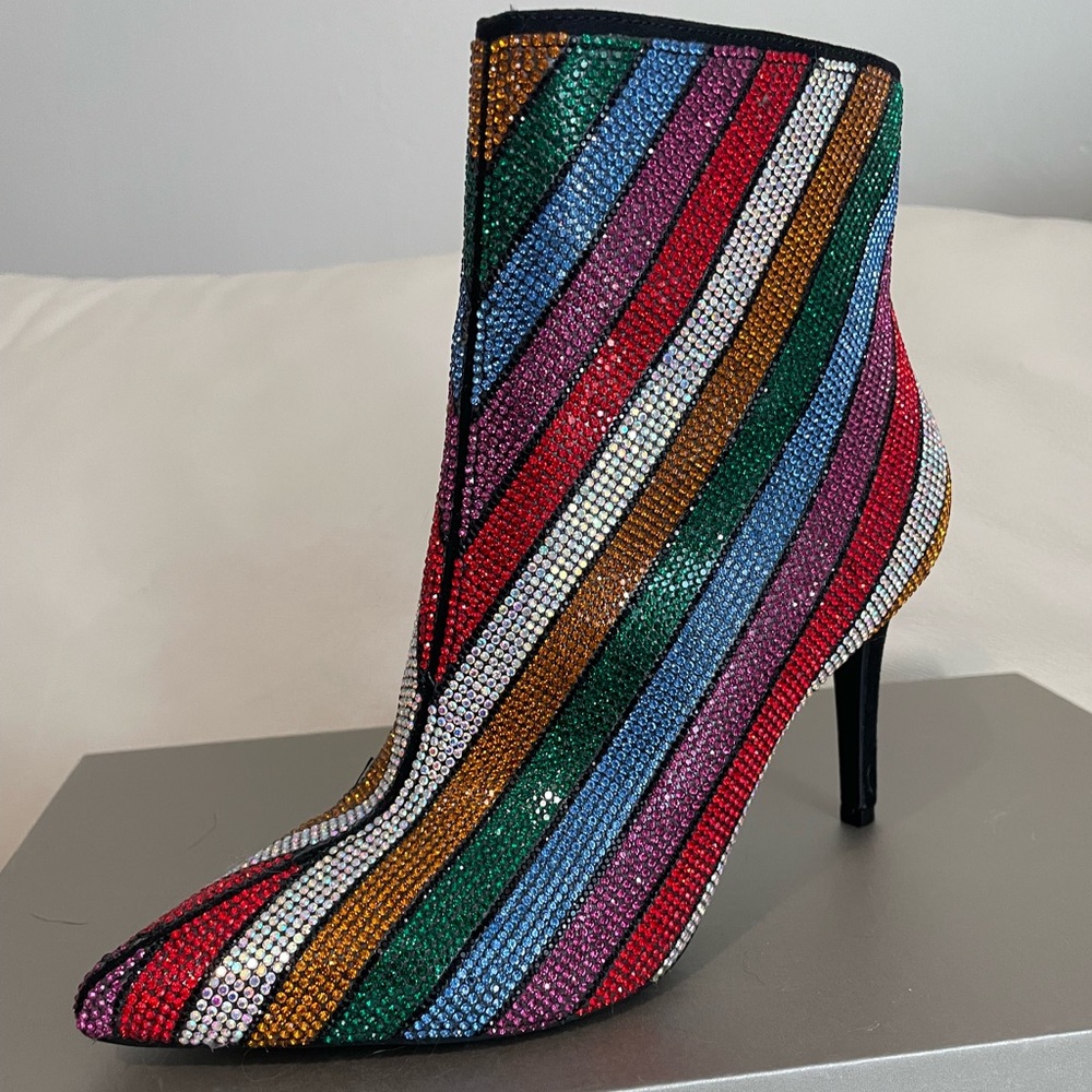 COPY - COPY - COPY - Reisa Reisa2 INC pointy toe boots heeled
booties bling rhi…
